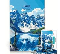 Rompecabezas de 1000 Piezas para Adultos con póster del Parque Nacional Banff,diseño artístico de Corte preciso,Juguete Creativo para desarrollar la Creatividad,Ideal para Pasar el Tiempo o como