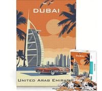 Rompecabezas de 1000 Piezas para Adultos con póster Original del Burj Al Arab de Dubái Juego Interactivo antiestrés cumpleaños y Navidad 50x75cm