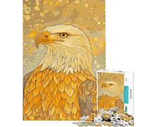 Rompecabezas de 1000 Piezas para Adultos con Retrato de águila Dorada Juguete para Adultos decoración de Pared Mejora la Memoria difícil y desafiante (tamaño 38x26cm)