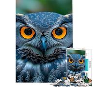 Rompecabezas de 1000 Piezas para Adultos con Retrato de búho cornudo Rompecabezas para Adolescentes Juegos Divertidos Decoración de Pared cumpleaños (tamaño 38x52cm)