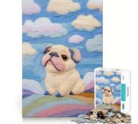 Rompecabezas de 1000 Piezas para Adultos con Retrato de Bulldog,ilustración Tejida con Hilo,Corte preciso,Juego de concentración,Regalo,Juego de Ocio,Escena navideña,Arte (50x75cm)