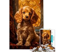 Rompecabezas de 1000 Piezas para Adultos con Retrato de Cachorro Cocker Spaniel Juegos Familiares desafío de Inteligencia Cerebral Juguetes adictivos Regalo Divertido decoración del hogar (38x52cm)