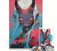 Rompecabezas de 1000 Piezas para Adultos con Retrato de Chica Oni Estilo Anime, Juegos relajantes, para diversión Familiar, colección de Artistas, Bellas Artes 50x75cm