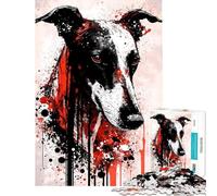 Rompecabezas de 1000 Piezas para Adultos con Retrato de Galgo Rompecabezas para Adultos Juegos relajantes Regalos para Mujeres Interacción Entre Padres e Hijos (Tamaño 50x75cm)