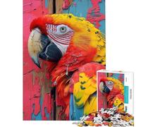 Rompecabezas de 1000 Piezas para Adultos con Retrato de Guacamayo Escarlata Rompecabezas para Adultos Juegos Familiares para divertirse en Familia Juego desafiante Regalos (tamaño 50x75cm)