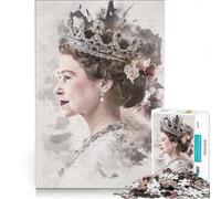 Rompecabezas de 1000 Piezas para Adultos con Retrato de la Reina Isabel II Un Juego Relajante Divertido y con Humor 50x75cm
