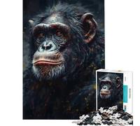 Rompecabezas de 1000 Piezas para Adultos con Retrato de Mono y chimpancé Juguete Intelectual Juego Familiar Ideal para Parejas Un Gran Regalo para los Amantes de los Juegos (Tamaño 38x52cm)