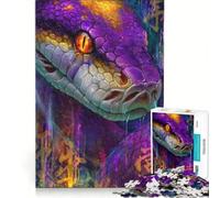 Rompecabezas de 1000 Piezas para Adultos con Retrato de Serpiente Colorida y símbolos asiáticos, Ideal para decoración de Pared, Carreras de Velocidad y decoración de Escritorio 38x26cm