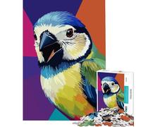 Rompecabezas de 1000 Piezas para Adultos con Retrato de un Colorido herrerillo común Juegos relajantes y educativos Juguete Ideal para el Amigo Invisible Decoración (tamaño 38x26cm)