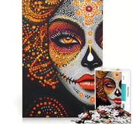 Rompecabezas de 1000 Piezas para Adultos con Retrato del Día de Muertos, Juego Interactivo para Padres e Hijos, Toda la Familia 50x75cm