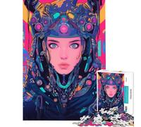 Rompecabezas de 1000 Piezas para Adultos con Retrato Femenino Cyberpunk Ideal para Juegos educativos Juguetes adictivos para Cultivar la Paciencia Ideas de Regalos y decoración del hogar (38x26cm)