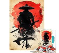 Rompecabezas de 1000 Piezas para Adultos con Silueta de samurái Rompecabezas para Adultos Que estimulan la Mente Corte de precisión (tamaño 38x52cm)