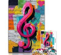 Rompecabezas de 1000 Piezas para Adultos con símbolos Musicales Juguetes educativos Juegos antiestrés cumpleaños y Navidad 38x26cm