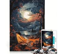 Rompecabezas de 1000 Piezas para Adultos con temática de Acampada Nocturna, Ideal para Decorar la Pared, fomentar la interacción Entre Padres e Hijos y Perfecto como Regalo 38x52cm