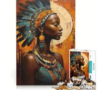 Rompecabezas de 1000 Piezas para Adultos con temática de Belleza Africana, Juegos relajantes, ejercita tu Cerebro y Tus Manos, cumpleaños y Navidad 50x75cm