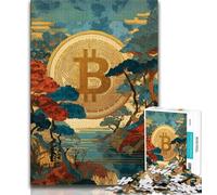 Rompecabezas de 1000 Piezas para Adultos, con temática de Bitcoin Juegos Divertidos Cada Pieza es única Un Juego Familiar desafiante y Divertido (tamaño 38x26cm)