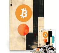 Rompecabezas de 1000 Piezas para Adultos con temática de Bitcoin y criptomonedas, Juego Familiar, difícil y desafiante, Ideal para cumpleaños 38x52cm