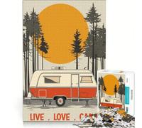 Rompecabezas de 1000 Piezas para Adultos con temática de Camping, Vive, Ama, Camp, Juguetes antiestrés, Regalo de cumpleaños, cumpleaños y Regalos, 38x52cm