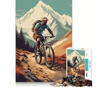 Rompecabezas de 1000 Piezas para Adultos con temática de Ciclismo de montaña Juguete para concentrarse y ejercitar la Mente Divertido y silencioso Bordes Ajustados Artículo de Santa Claus (50x75cm)
