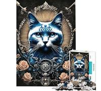 Rompecabezas de 1000 Piezas para Adultos con temática de Gatos Estilo gótico y Rockabilly Juegos de Rompecabezas Divertidos y Originales Amigos y Familiares (tamaño 38x52cm)