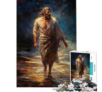 Rompecabezas de 1000 Piezas para Adultos con temática de Jesús Juegos Divertidos y Originales Regalos Divertidos y con Humor para Amigos y Familiares (tamaño 38x52cm)