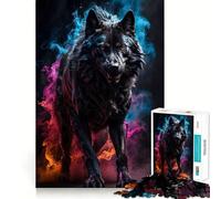 Rompecabezas de 1000 Piezas para Adultos con temática de Lobos y Hombres Lobo Juego de concentración Mental Corte láser Diversión Nocturna en Familia (38x52cm)