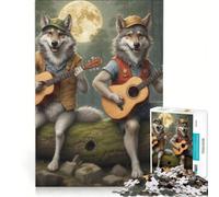Rompecabezas de 1000 Piezas para Adultos con temática de Lobos y música Bluegrass, Ideal para decoración de Pared, interacción Entre Padres e Hijos, Perfecto como Regalo 38x26cm