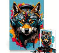 Rompecabezas de 1000 Piezas para Adultos con temática de Lobos y música Juego de Memoria y concentración Ajuste, Compacto y Divertido para Toda la Familia (38x52cm)