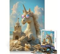 Rompecabezas de 1000 Piezas para Adultos con temática de Unicornios en la Playa Desarrolla la Capacidad analítica, estimula la Mente y facilita la unión (38x52cm)
