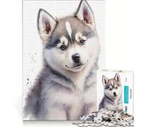 Rompecabezas de 1000 Piezas para Adultos con un Adorable Dibujo de un Cachorro, un Juego Imposible Que fomenta el análisis y la lógica, y fortalece el Amor Entre Parejas 38x52cm