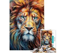 Rompecabezas de 1000 Piezas para Adultos con un Asombroso Retrato de león Ideal para Adolescentes para Toda la Familia decoración del hogar difícil y desafiante (tamaño 38x26cm)