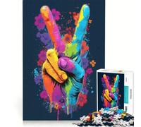 Rompecabezas de 1000 Piezas para Adultos con un Colorido símbolo de la Paz y Detalles Florales Juguetes para armar, Ideales para la diversión Familiar y para Fortalecer el Amor Entre Parejas 38x52cm