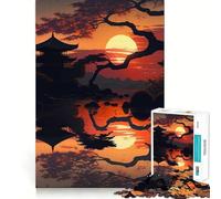 Rompecabezas de 1000 Piezas para Adultos con un Hermoso Atardecer japonés Piezas para armar con precisión y fácil de Usar Regalo Ideal para Disfrutar de un Momento de Paz Decoración de cumpleaños