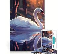 Rompecabezas de 1000 Piezas para Adultos con un Hermoso Cisne,Ideal para decoración,para concentrarse y Relajarse Escena navideña (50x75cm)
