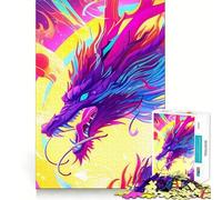 Rompecabezas de 1000 Piezas para Adultos con un Hermoso dragón Chino,diseño de Bordes precisos,Juego de ingenio,Regalo Ideal para Pasar un rato Agradable y Disfrutar de la Navidad (38x52cm)