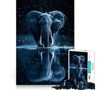 Rompecabezas de 1000 Piezas para Adultos con un Hermoso Elefante mágico Ideal para Recortar y Decorar Juego para concentrarse y Relajarse Escena navideña Arte (50x75cm)