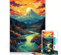 Rompecabezas de 1000 Piezas para Adultos con un Hermoso Paisaje japonés,ensamblaje preciso,Divertido,Juego Inteligente,Regalo para Momentos de Paz,decoración de cumpleaños (38x26cm)