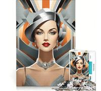 Rompecabezas de 1000 Piezas para Adultos con un Hermoso Retrato Art Déco, Ideal para Hacer tú Mismo, Actividades Divertidas en casa y para Fortalecer el Amor en Pareja 38x26cm