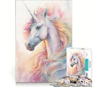 Rompecabezas de 1000 Piezas para Adultos con un Hermoso Unicornio arcoíris Juego práctico, difícil y desafiante, Ideal para Decorar el Escritorio 38x26cm