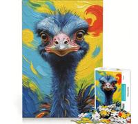 Rompecabezas de 1000 Piezas para Adultos con un Lindo Avestruz, Juego Educativo, Mejora la Memoria, cumpleaños y Navidad 38x26cm