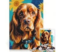 Rompecabezas de 1000 Piezas para Adultos con un Lindo Cocker Spaniel, Ideal para Decorar la Pared o para divertirse en Familia Perfecto como Regalo de cumpleaños o para Llevar de Viaje 38x26cm