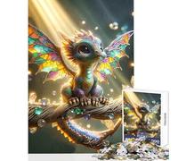 Rompecabezas de 1000 Piezas para Adultos con un Lindo dragón y una Letra G manchada Juegos educativos Decoración Juguete Educativo Interesante para Reducir el estrés (50x75cm)