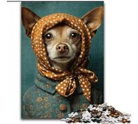 Rompecabezas de 1000 Piezas para Adultos con un Perro con Turbante, Ideal para Disfrutar en Familia en casa, Regalo de cumpleaños o de Viaje (50x75cm)