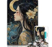 Rompecabezas de 1000 Piezas para Adultos con una Hermosa Chica de Anime y Luna ¡Un Juego Divertido y desafiante para Toda la Familia! Cada Pieza es única 38x26cm