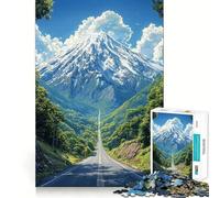 Rompecabezas de 1000 Piezas para Adultos con una Hermosa ilustración de un Camino de montaña Arte de Corte Fino Juego para ejercitar la Mente Regalo Ideal para Momentos de Tranquilidad Regalo