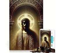 Rompecabezas de 1000 Piezas para Adultos con una Hermosa Imagen de Jesucristo,Juego de Corte sin Costuras,Juego de ingenio,Juego Casual, (38x26cm)