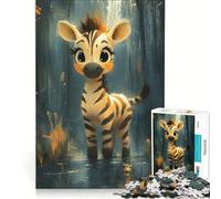 Rompecabezas de 1000 Piezas para Adultos con una Linda ilustración de Cebra, Juego práctico, decoración de Pared, Ideal para Decorar el Escritorio 50x75cm