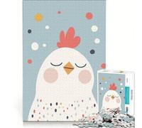 Rompecabezas de 1000 Piezas para Adultos con una Linda ilustración de un Pollo con Puntos de Colores, Juego Imposible, análisis y lógica, fortalece el Amor Entre Parejas 50x75cm