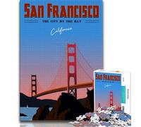Rompecabezas de 1000 Piezas para Adultos con Viajes a San Francisco ¡Disfruta de Tus Vacaciones en casa! Cada Pieza es única Juego Familiar desafiante y Divertido 50x75cm