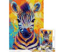 Rompecabezas de 1000 Piezas para Adultos con Vibrantes Ilustraciones de cebras Juegos Divertidos para Adultos Juego de Carreras de Velocidad Regalos desafiantes (Tamaño 38x26cm)